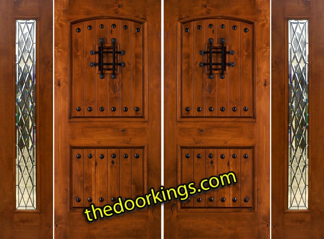 sw83 knotty alder double door with chateau sidelites